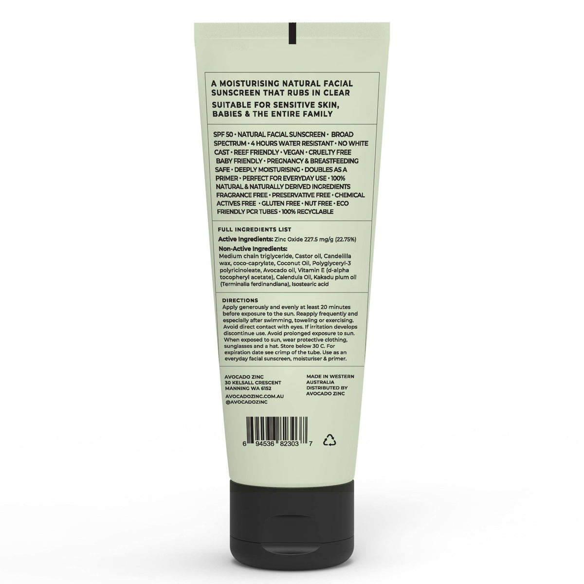 Avocado Zinc - SPF 50 Natural Physical Sunscreen